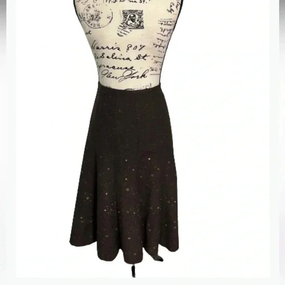 COLD WATER CREEK SKIRT BROWN WOOL TWEED ALINE MID LENGTH PLEATED SIZE 4 - Picture 5 of 13